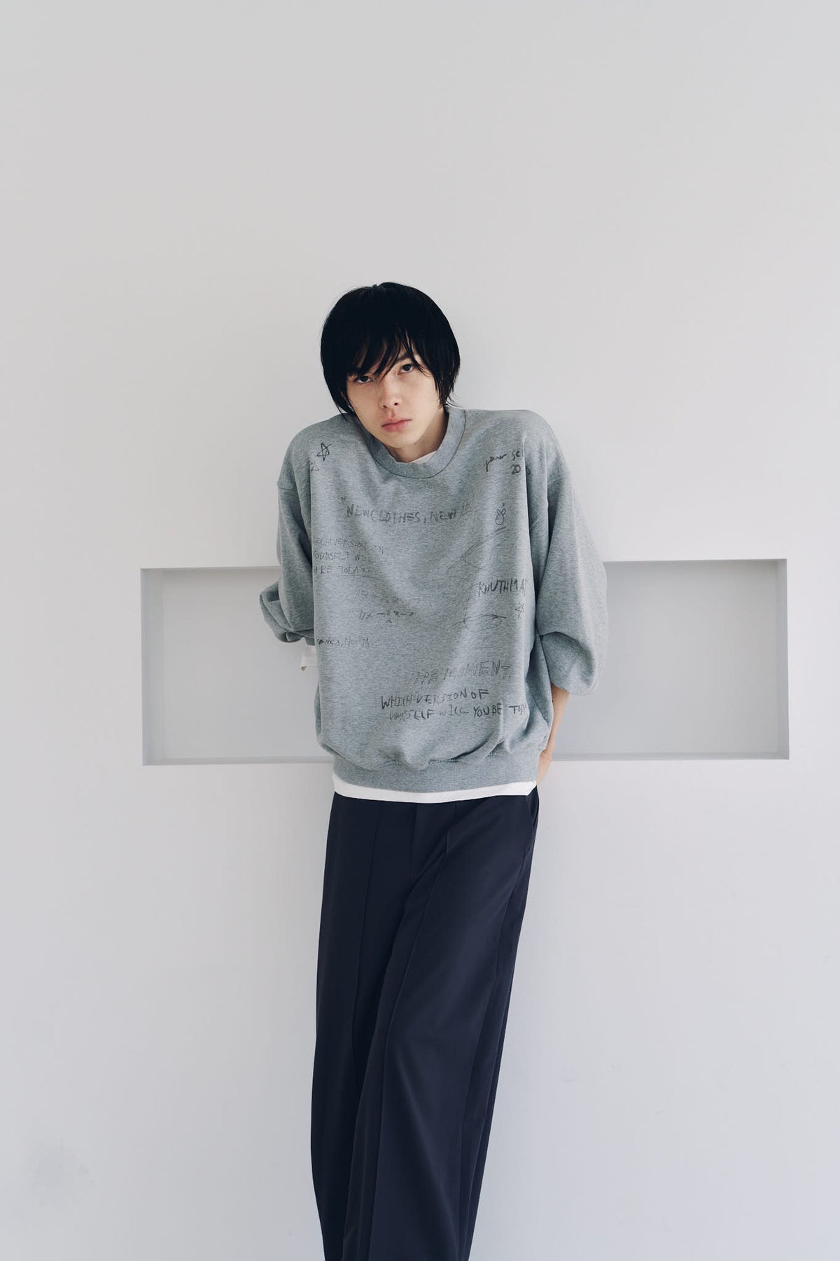 message sweatshirt(unisex)/gray
