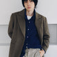 single-breasted long coat/beige