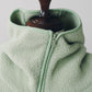curved zip boa hoodie(unisex)/mint