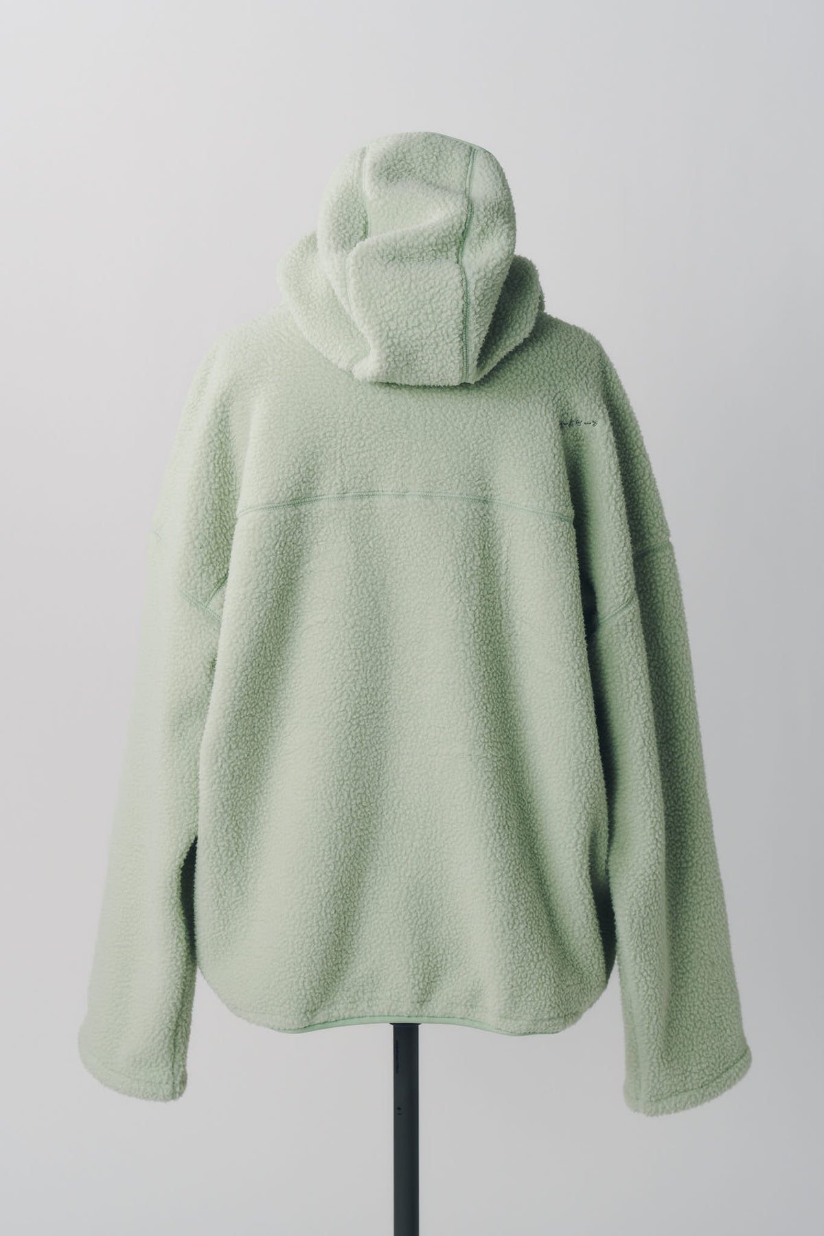 curved zip boa hoodie(unisex)/mint
