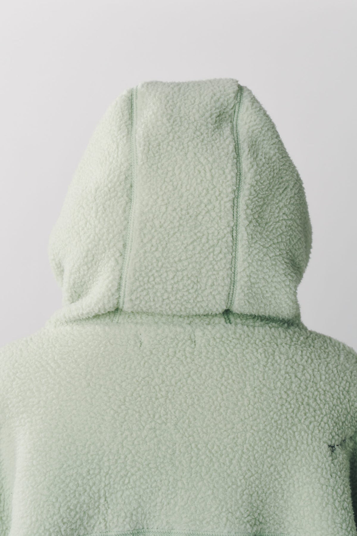 curved zip boa hoodie(unisex)/mint