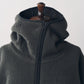 curved zip boa hoodie(unisex)/gray