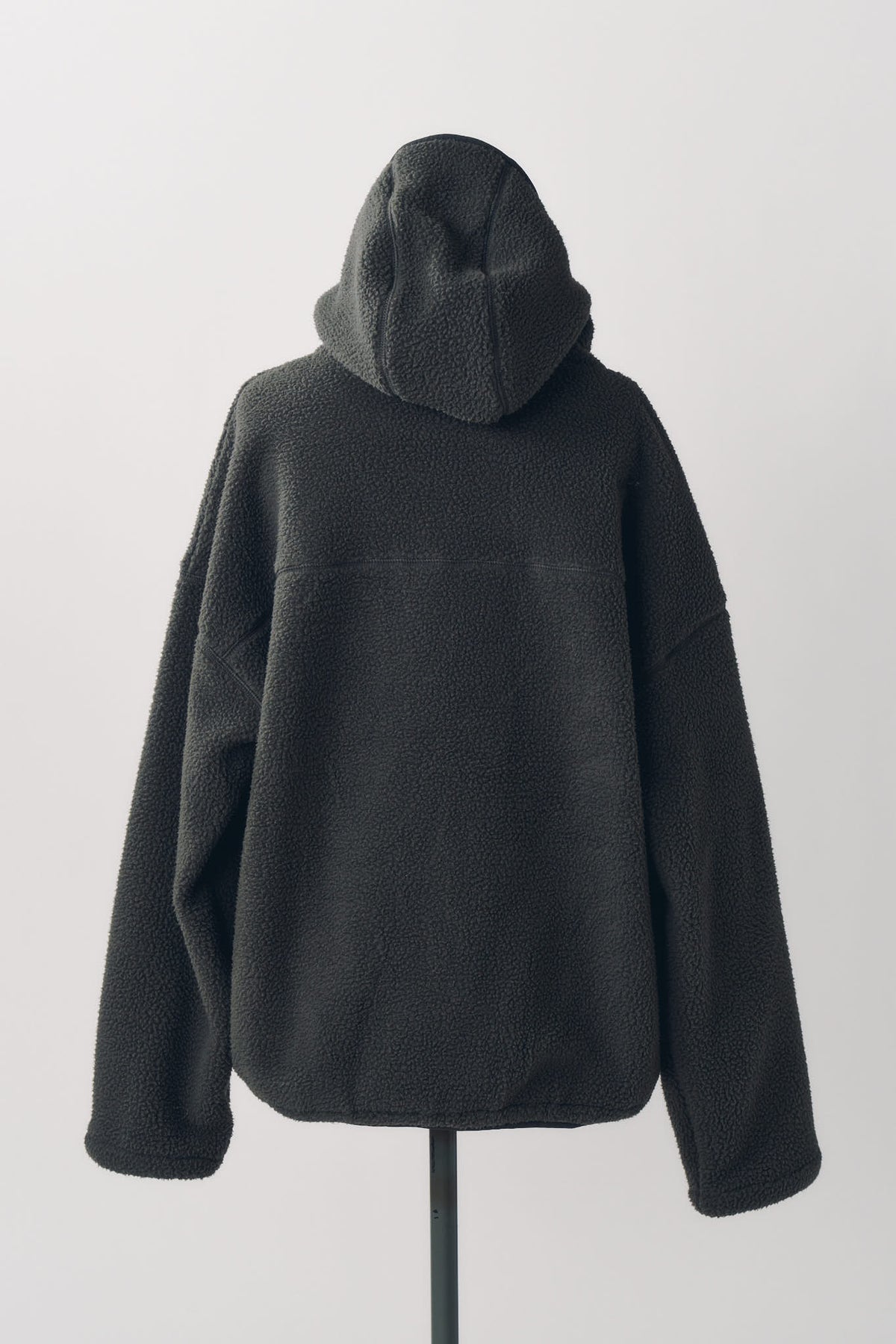 curved zip boa hoodie(unisex)/gray
