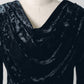 2way draped velour dress/black
