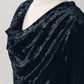 2way draped velour dress/black
