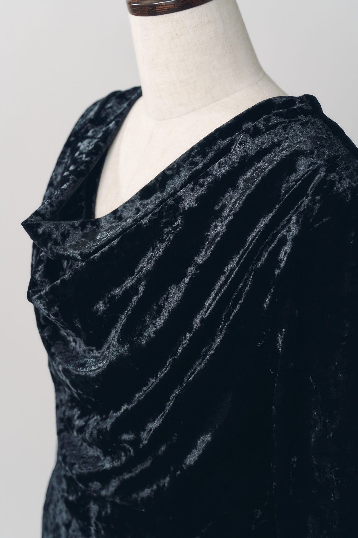 2way draped velour dress/black