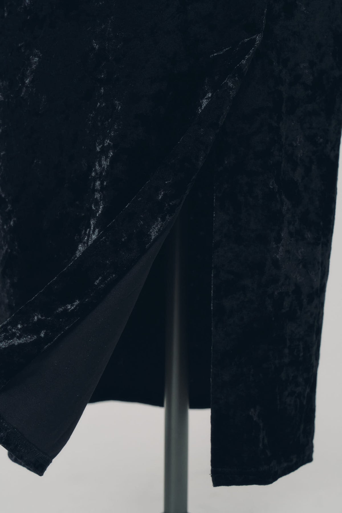 2way draped velour dress/black