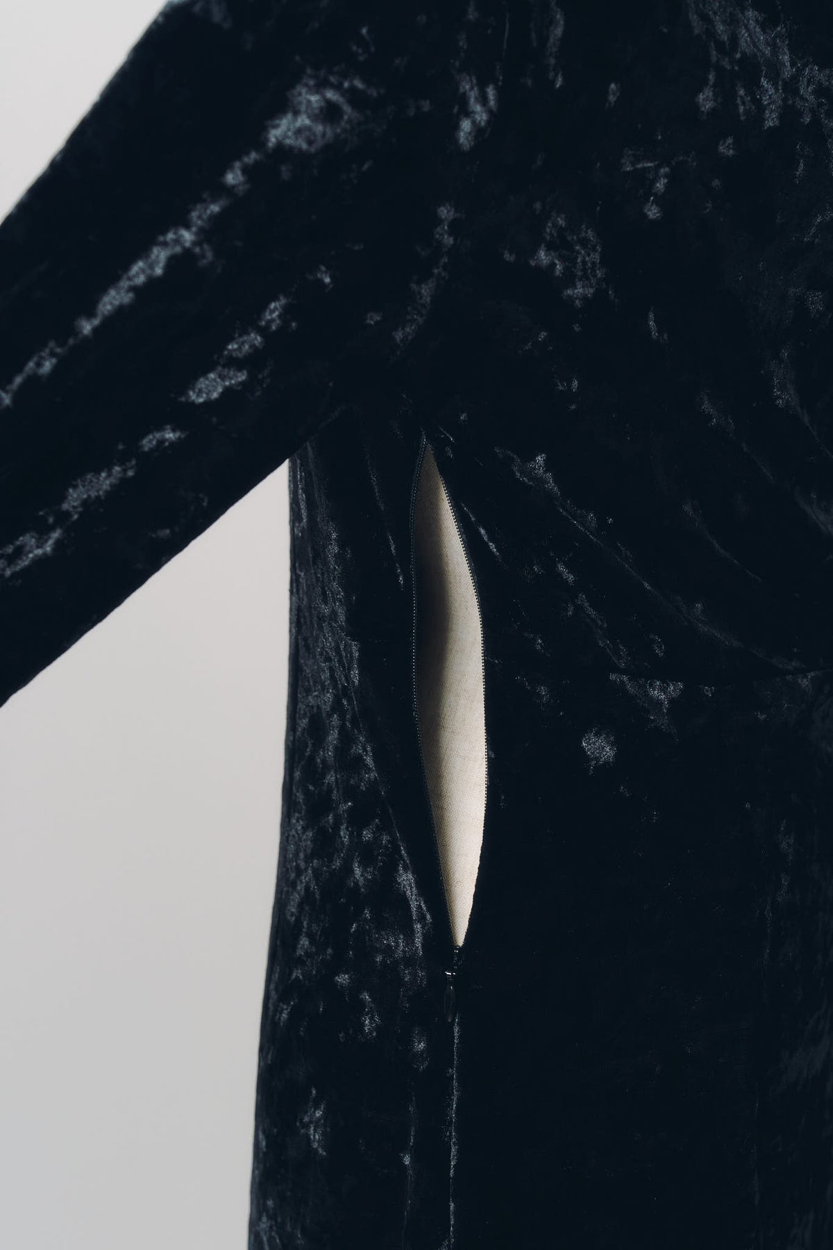 2way draped velour dress/black