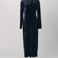 2way draped velour dress/black