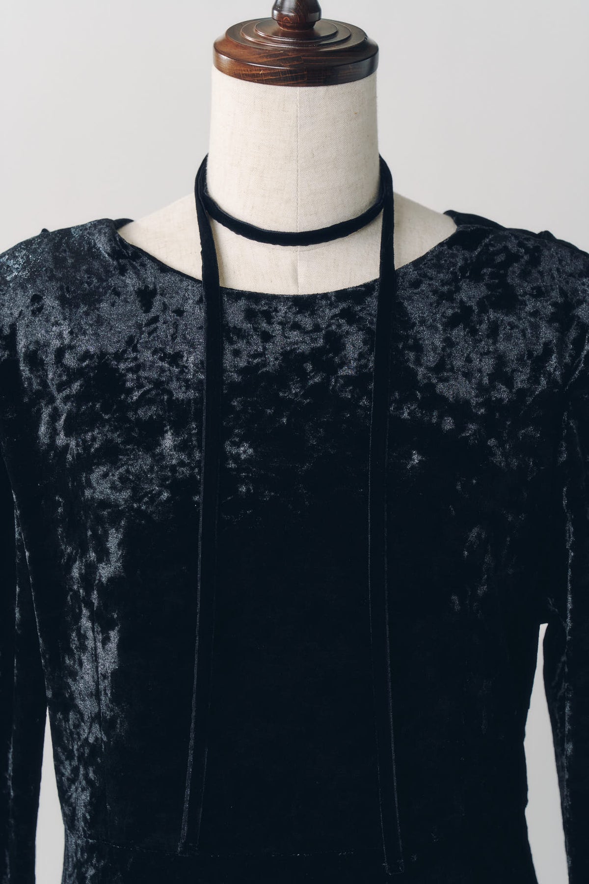 2way draped velour dress/black