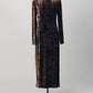 2way draped velour dress/brown