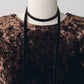 2way draped velour dress/brown