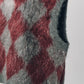argyle knit vest/red