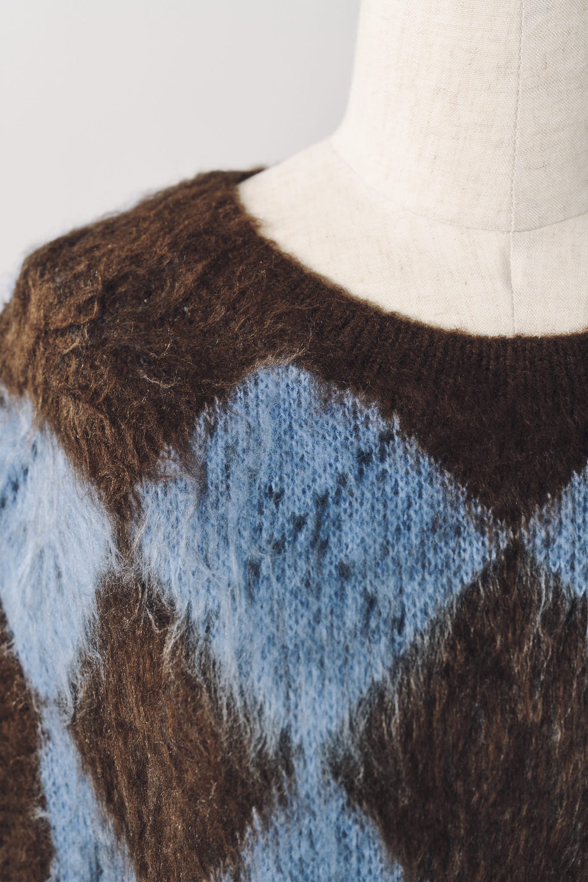 argyle knit vest/brown