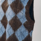 argyle knit vest/brown