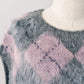argyle knit vest/pink