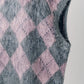 argyle knit vest/pink