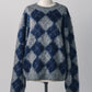 argyle knit(unisex)/navy