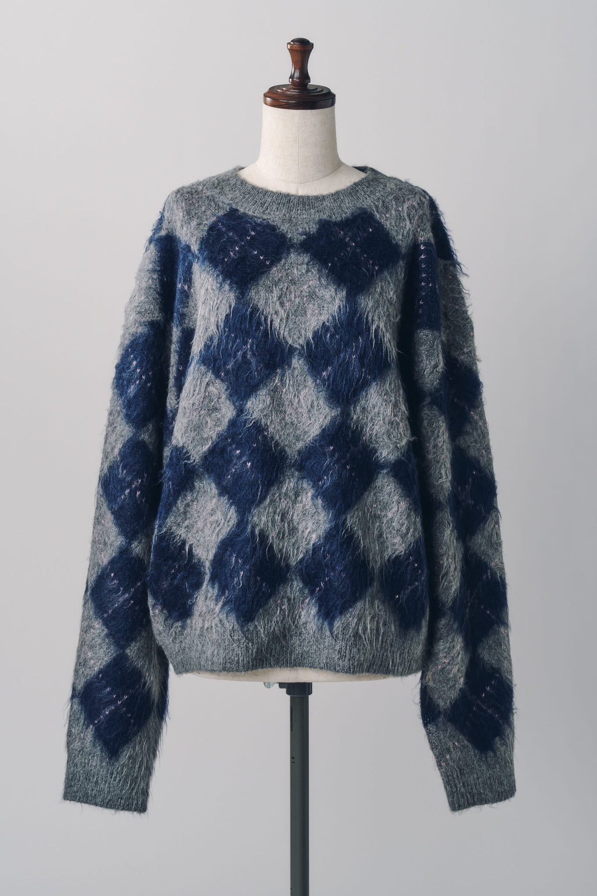 argyle knit(unisex)/navy