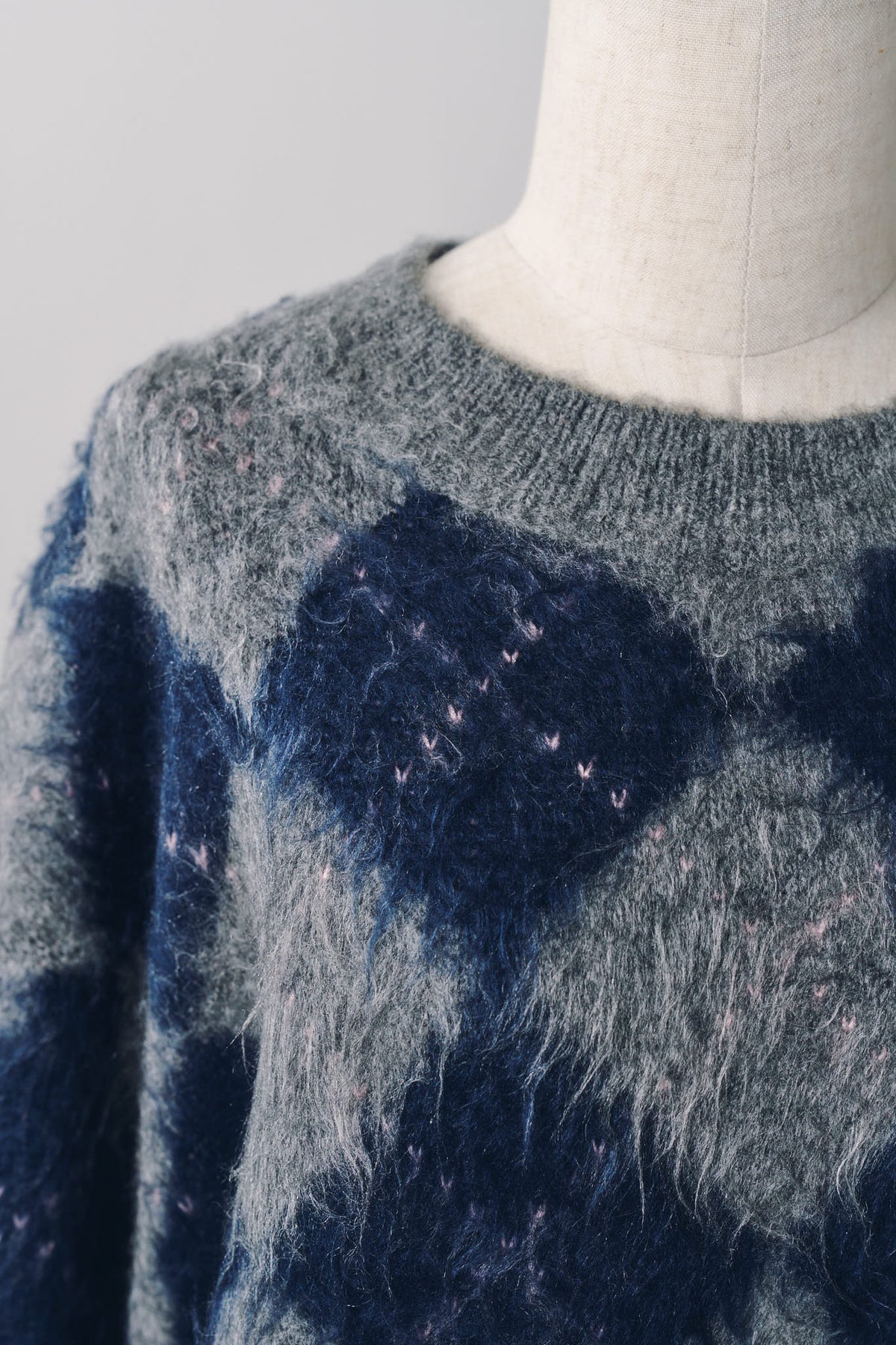argyle knit(unisex)/navy