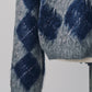 argyle knit(unisex)/navy