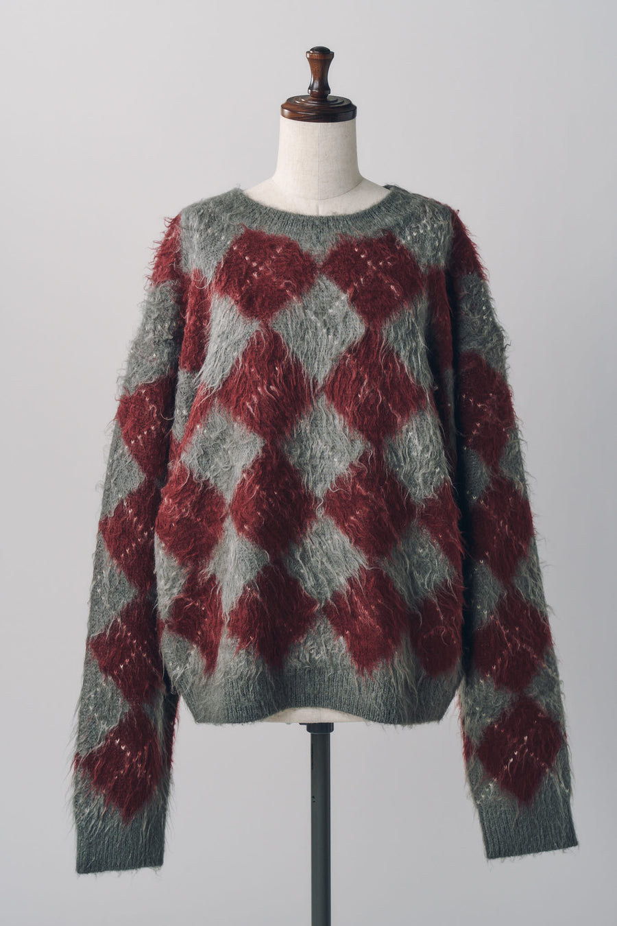 argyle knit(unisex)/red