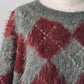 argyle knit(unisex)/red