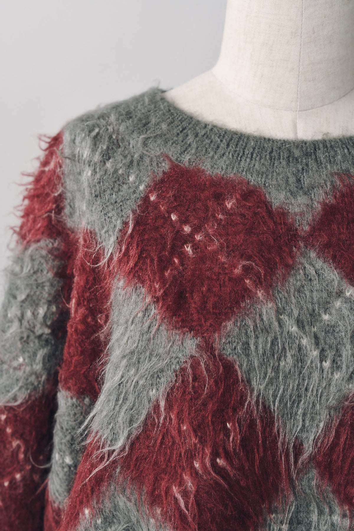 argyle knit(unisex)/red