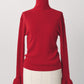 frill high neck knit/red