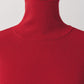 frill high neck knit/red