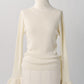 frill high neck knit/ivory