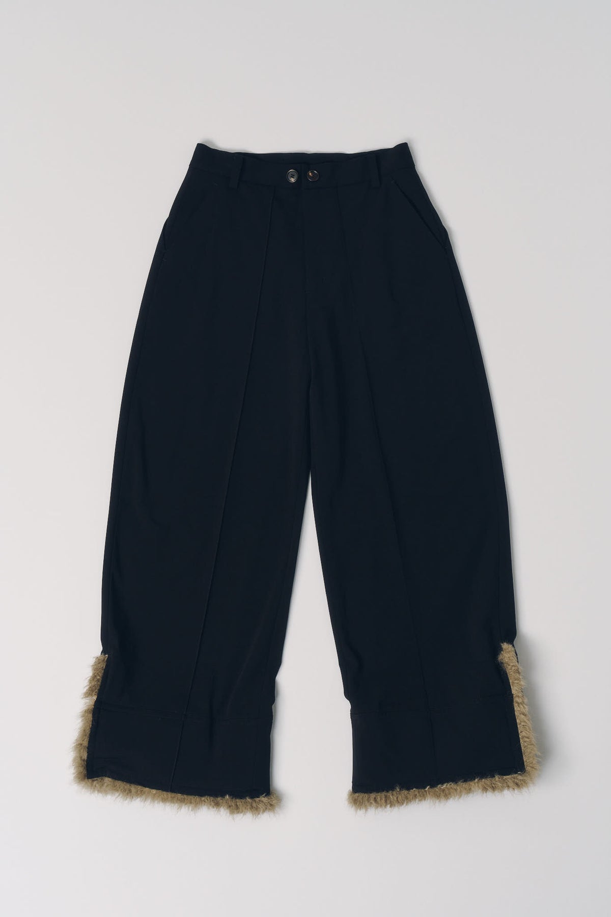 double hem fur trousers(unisex)/blackfur
