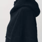 curved zip boa hoodie(unisex)/black