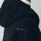curved zip boa hoodie(unisex)/black
