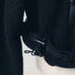 curved zip boa hoodie(unisex)/black