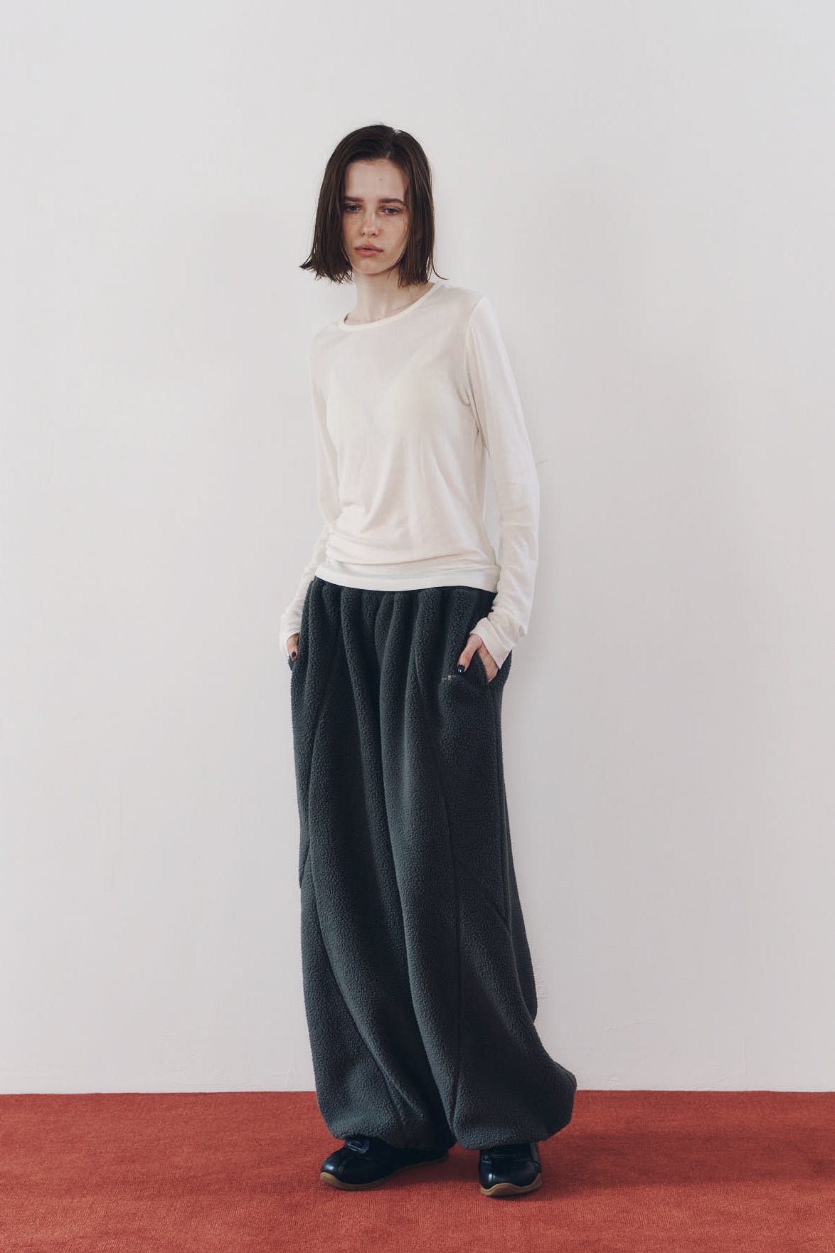 switching boa pants(unisex)/gray
