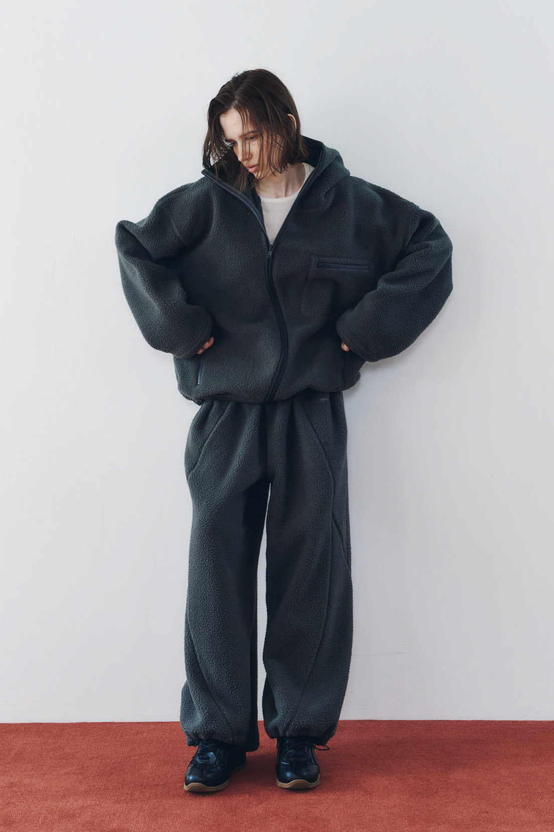 switching boa pants(unisex)/gray