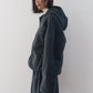 curved zip boa hoodie(unisex)/gray