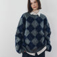 argyle knit(unisex)/navy
