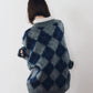 argyle knit(unisex)/navy