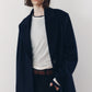 single-breasted long coat/navy