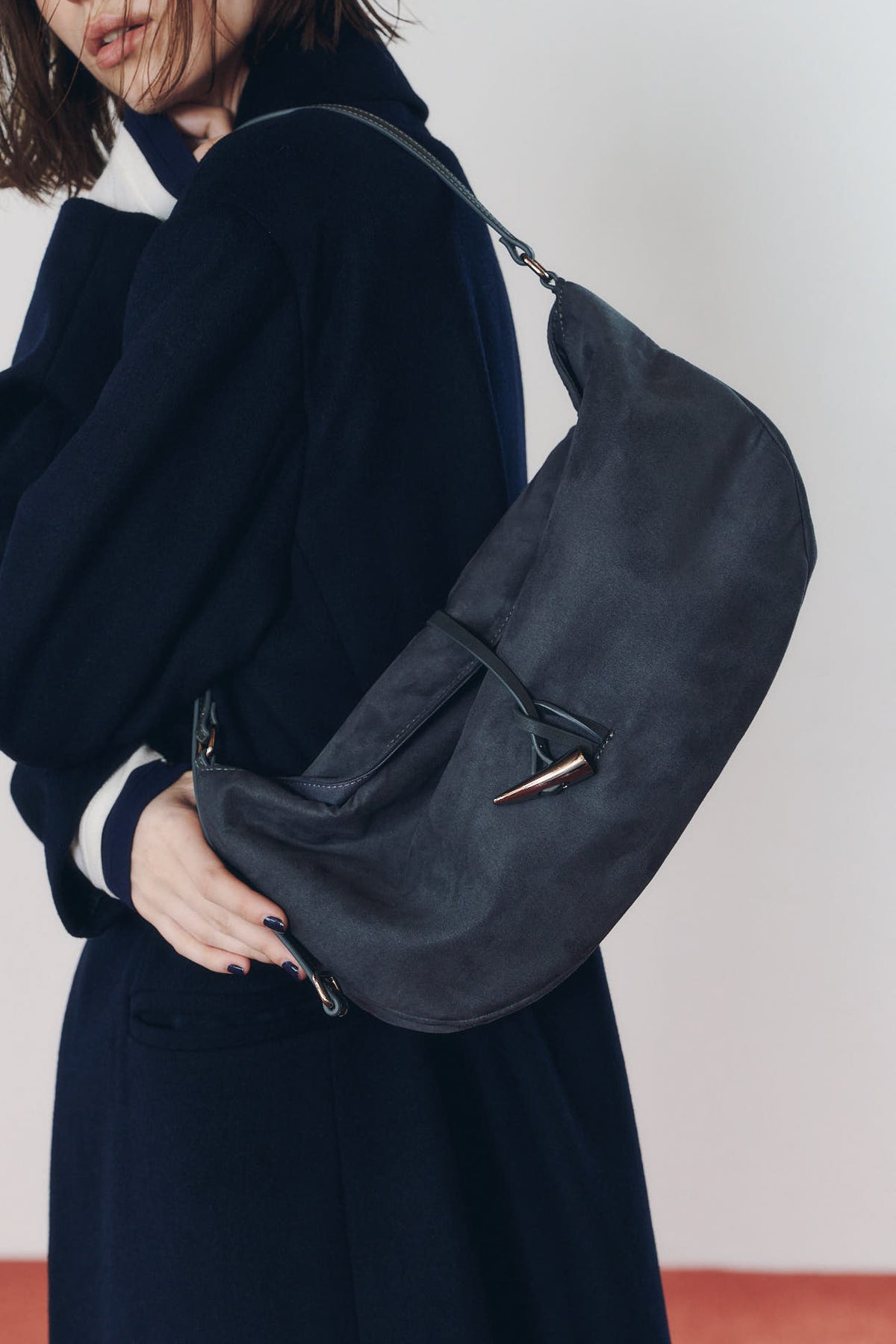 toggle suede bag/2color