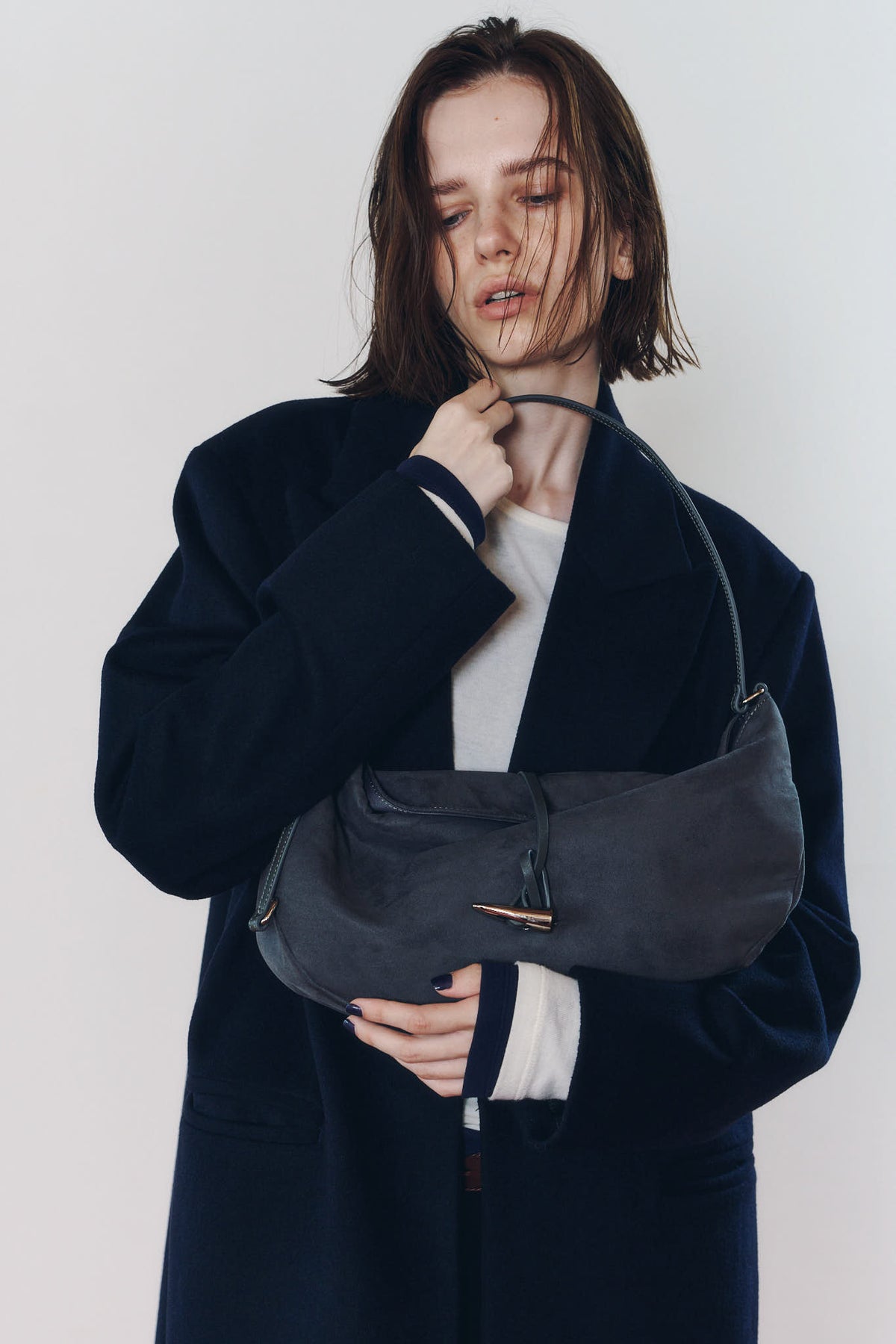 toggle suede bag/2color