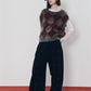 argyle knit vest/red