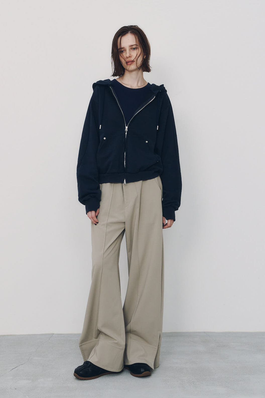 double hem trousers(unisex)/sandbeige