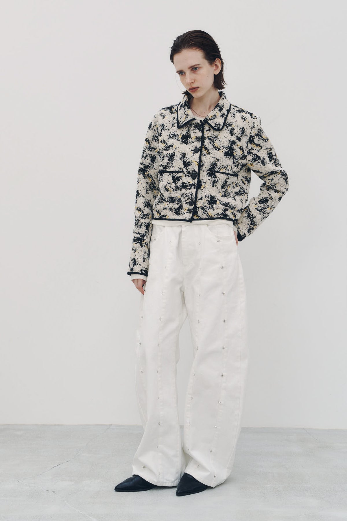 cropped gobelin shirt/black