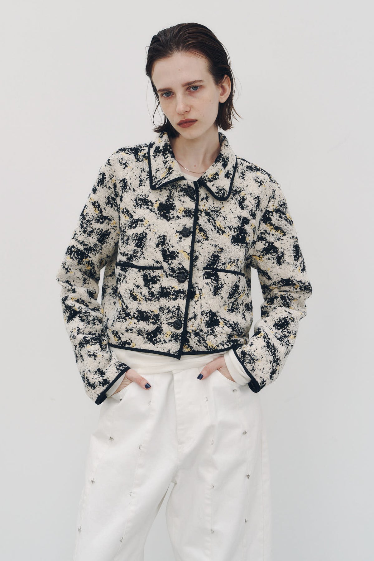 cropped gobelin shirt/black