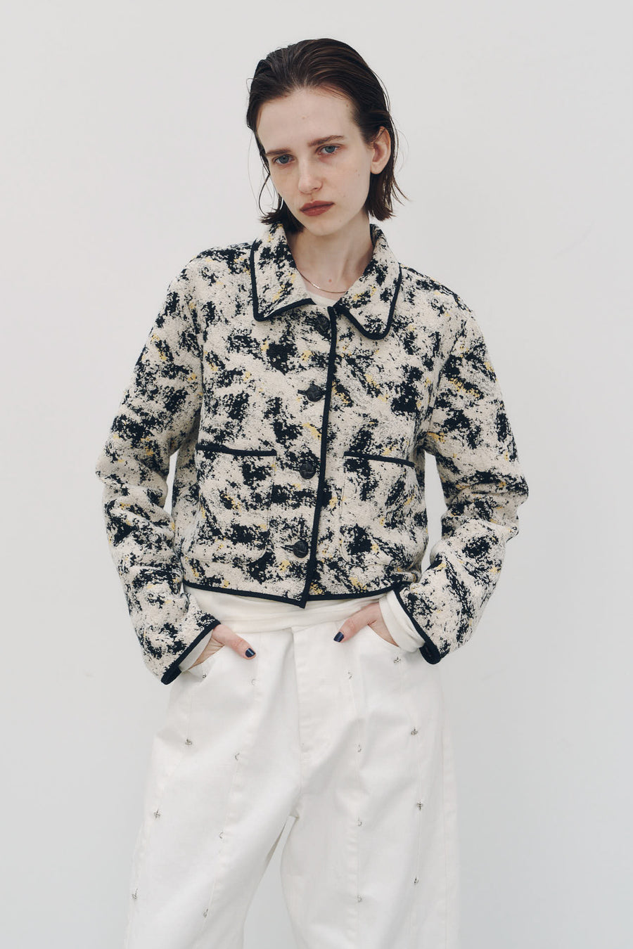 cropped gobelin shirt/black