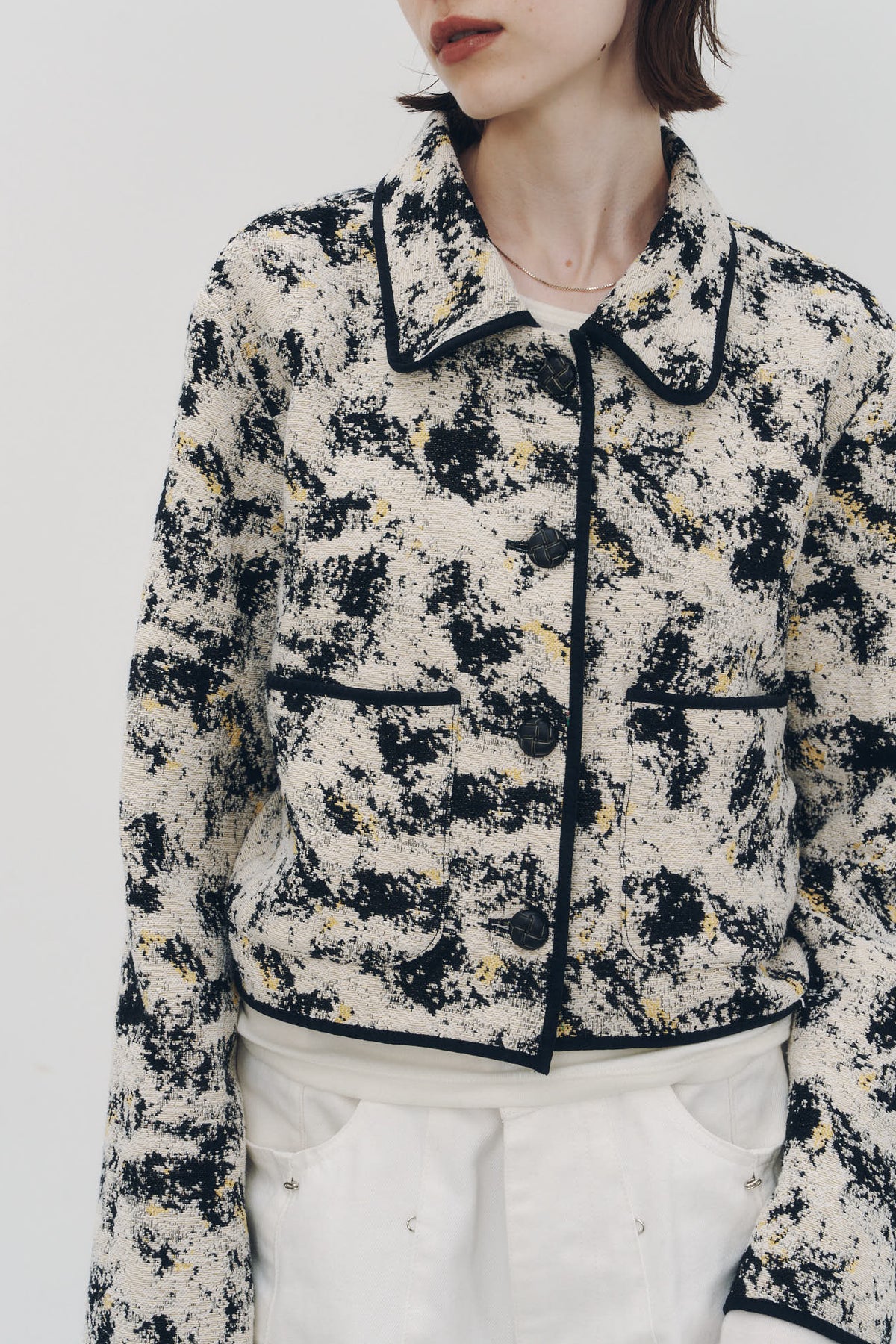 cropped gobelin shirt/black