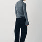 frill high neck knit/gray